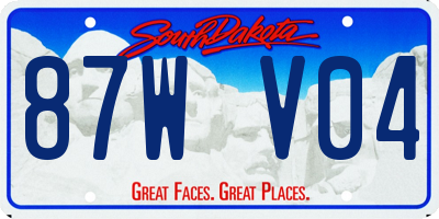 SD license plate 87WV04