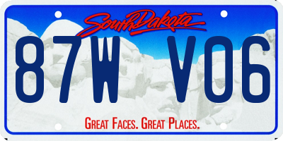 SD license plate 87WV06