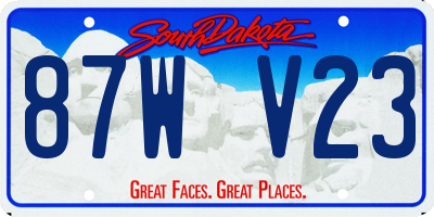 SD license plate 87WV23