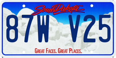 SD license plate 87WV25