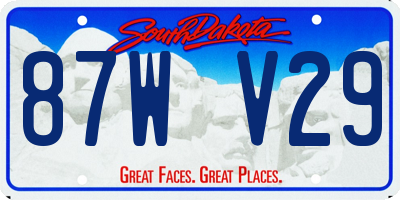 SD license plate 87WV29