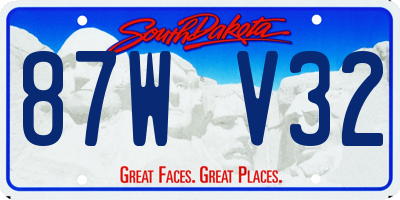SD license plate 87WV32