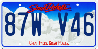 SD license plate 87WV46