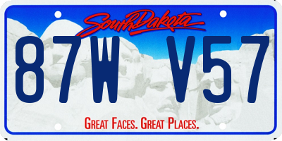 SD license plate 87WV57
