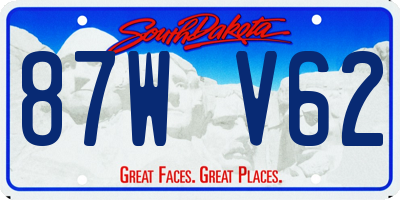 SD license plate 87WV62
