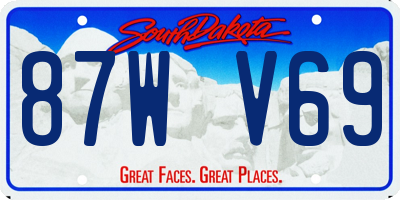 SD license plate 87WV69