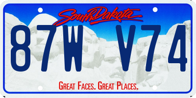SD license plate 87WV74