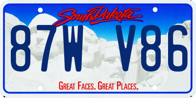 SD license plate 87WV86