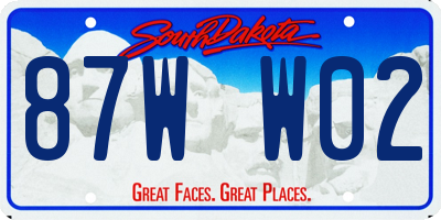 SD license plate 87WW02