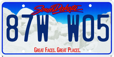 SD license plate 87WW05