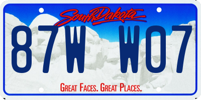 SD license plate 87WW07