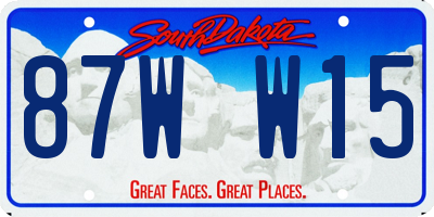 SD license plate 87WW15