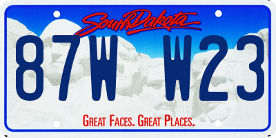 SD license plate 87WW23
