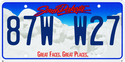 SD license plate 87WW27