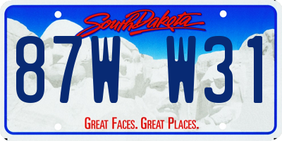 SD license plate 87WW31
