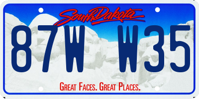 SD license plate 87WW35