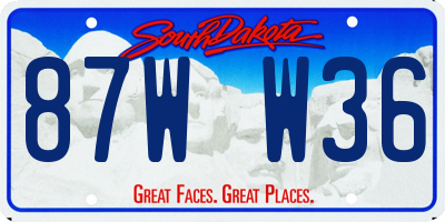 SD license plate 87WW36