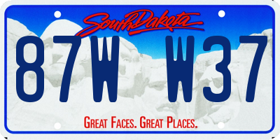 SD license plate 87WW37