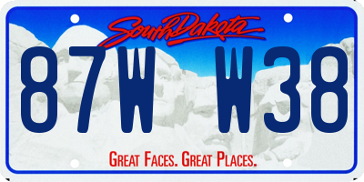 SD license plate 87WW38