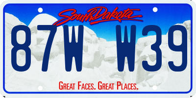 SD license plate 87WW39