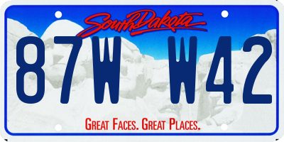 SD license plate 87WW42