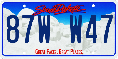 SD license plate 87WW47