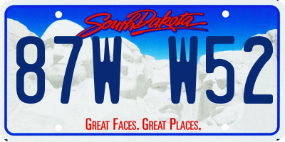 SD license plate 87WW52