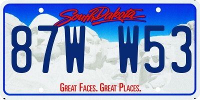 SD license plate 87WW53
