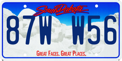 SD license plate 87WW56