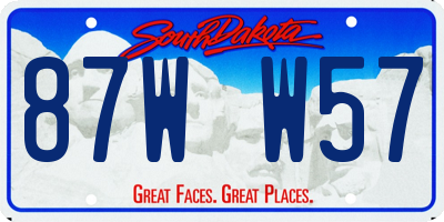 SD license plate 87WW57