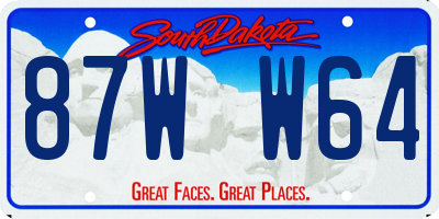 SD license plate 87WW64