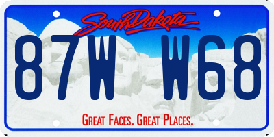 SD license plate 87WW68