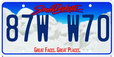 SD license plate 87WW70