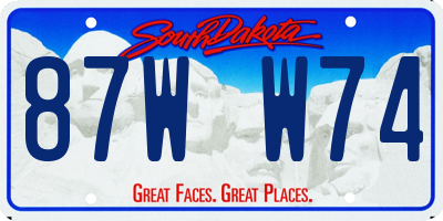 SD license plate 87WW74