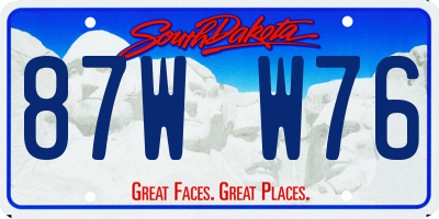 SD license plate 87WW76