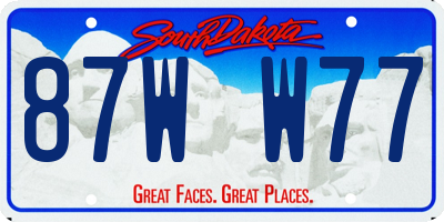 SD license plate 87WW77