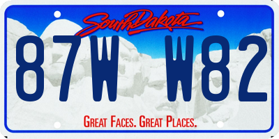 SD license plate 87WW82