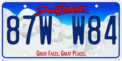 SD license plate 87WW84