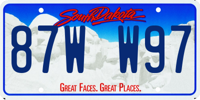 SD license plate 87WW97