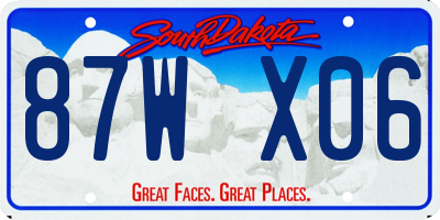 SD license plate 87WX06