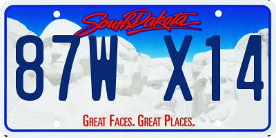 SD license plate 87WX14