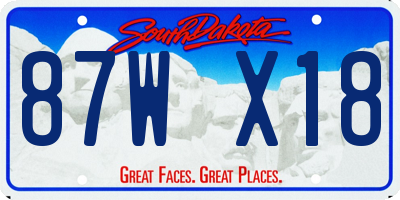 SD license plate 87WX18