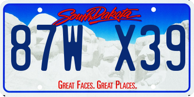 SD license plate 87WX39