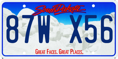 SD license plate 87WX56