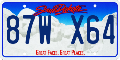 SD license plate 87WX64