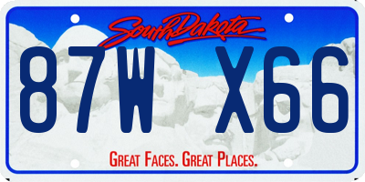 SD license plate 87WX66