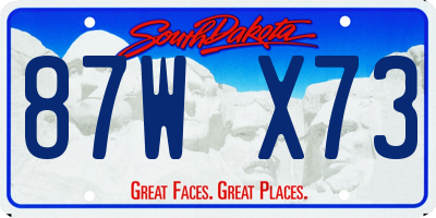 SD license plate 87WX73