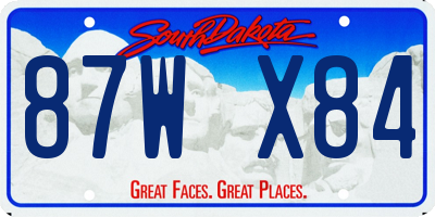 SD license plate 87WX84