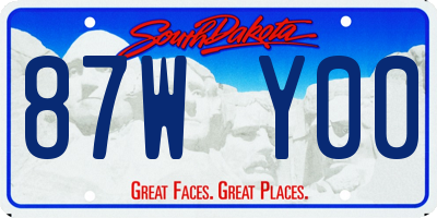 SD license plate 87WY00