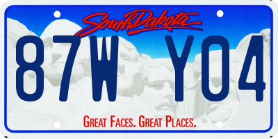 SD license plate 87WY04
